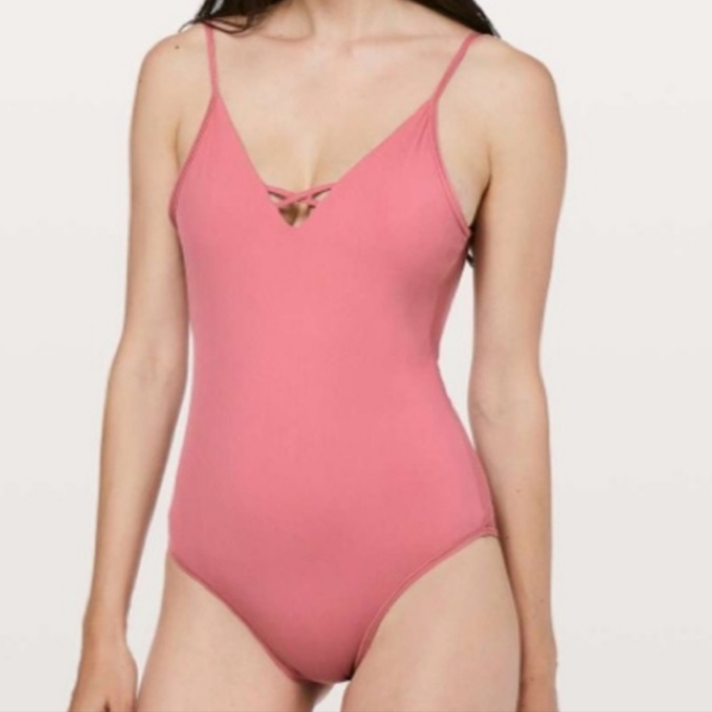 Lululemon Shoreline One piece Size 12 cherry tint worn one time. Purchased NWT